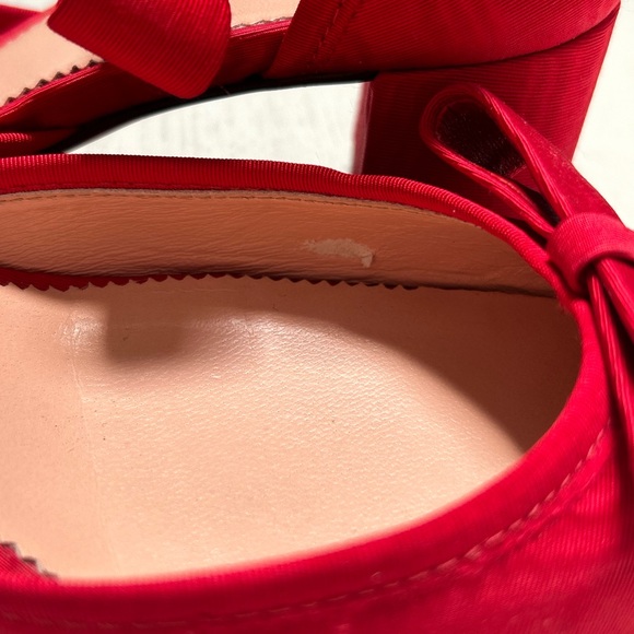 J.Crew-Millie bow ankle-strap heels moiré. Festival Red, Size 5M - Picture 7 of 11